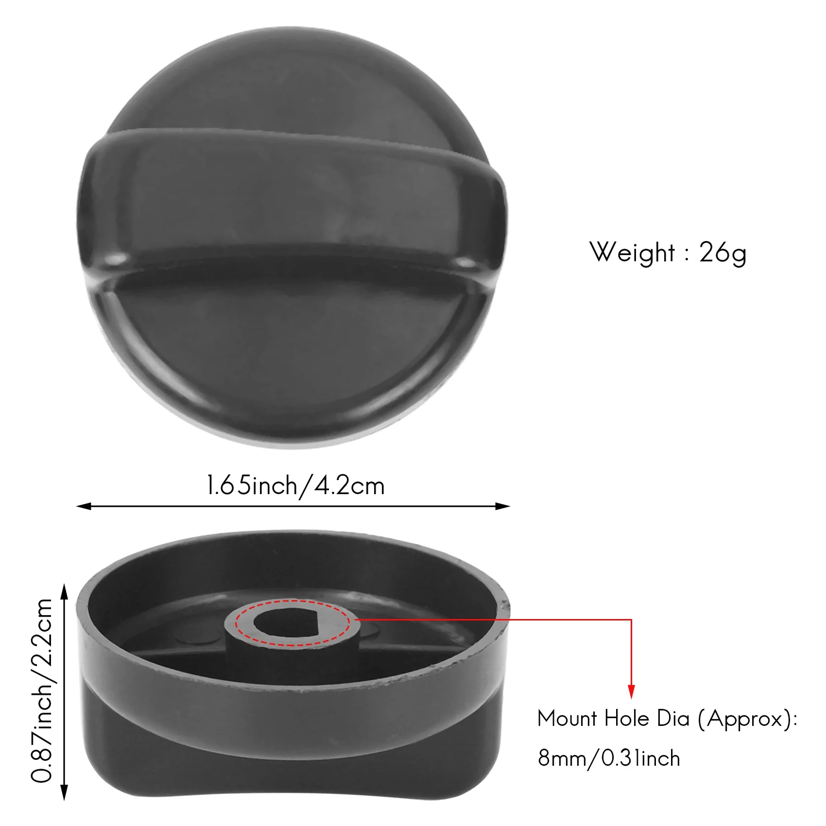 High-end 6 PCS Kitchen Black Plastic Gas Stove Cooker Control Knobs