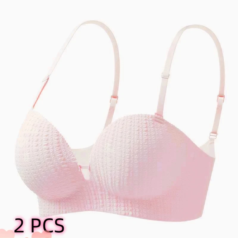 

New Suspension One-piece Cup Non-slip Strapless Women's Bra One-piece Simple Gap Non-marking Push-up Non-rimless Underwear