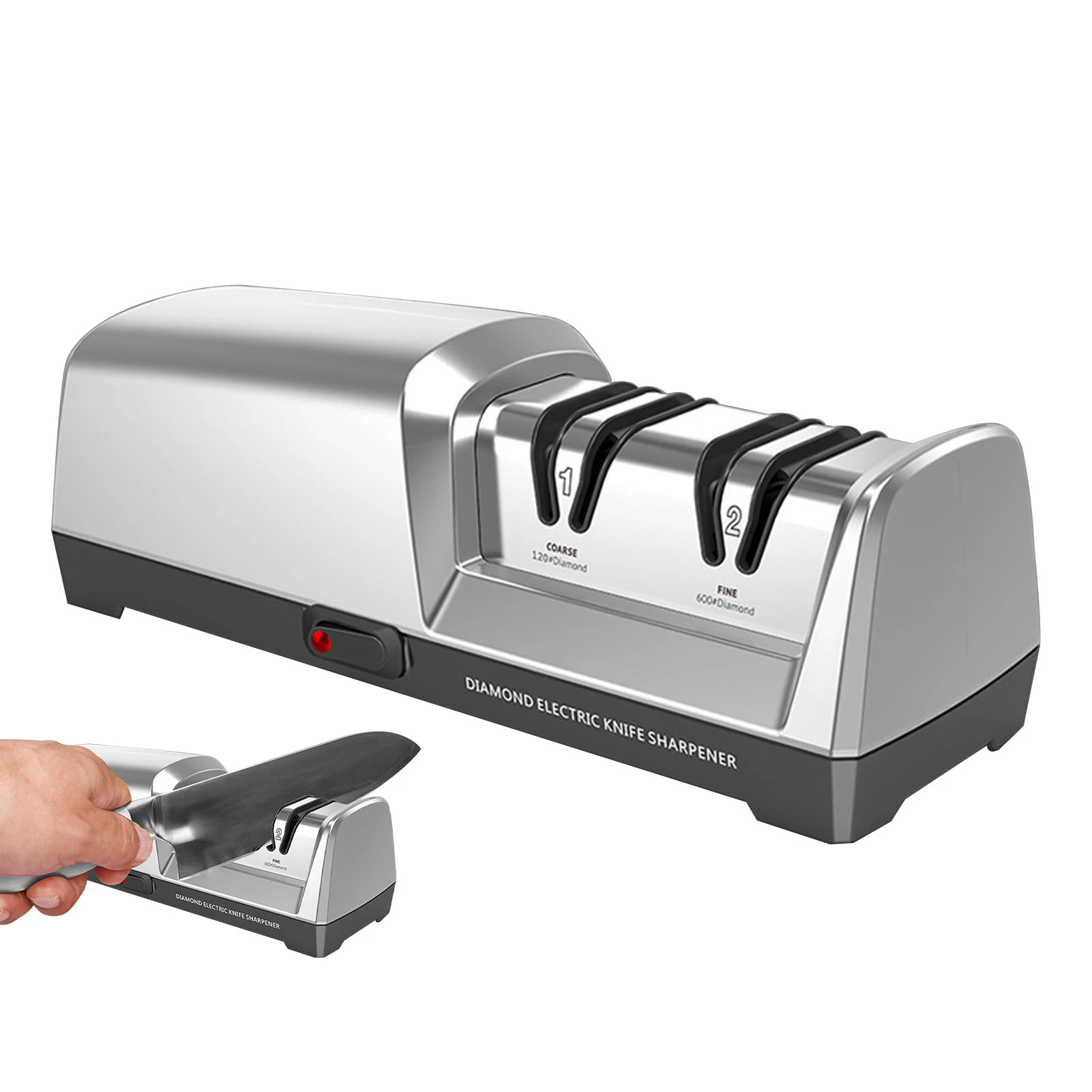 

2-Stage Electric Knife Sharpener 20-Degree Straight for Kitchen Knife Sharpening and Polishing Electric Sharpener for Knife