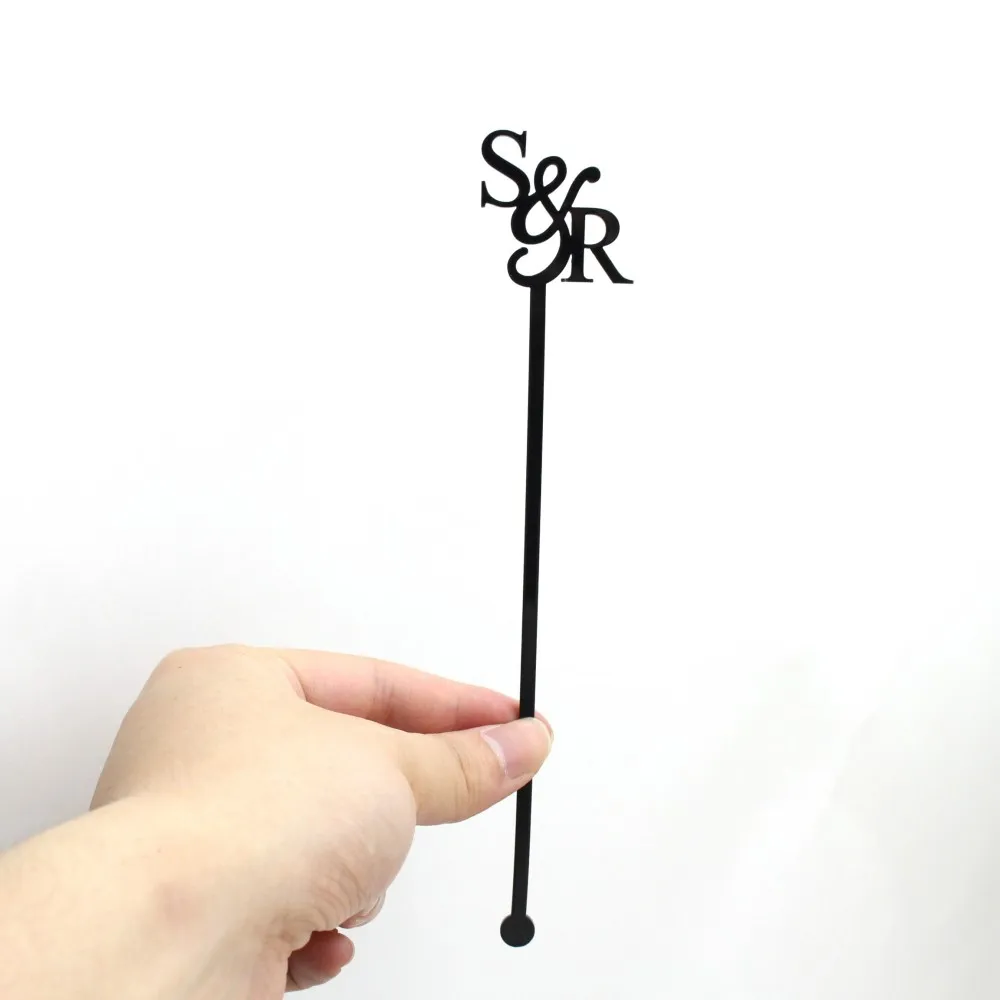 30/50/100 قطعة شخصية محفورة النمام الزفاف ديكور شرب النمامون مخصص كوكتيل أفرط النمامون شرب العلامات للحزب #5