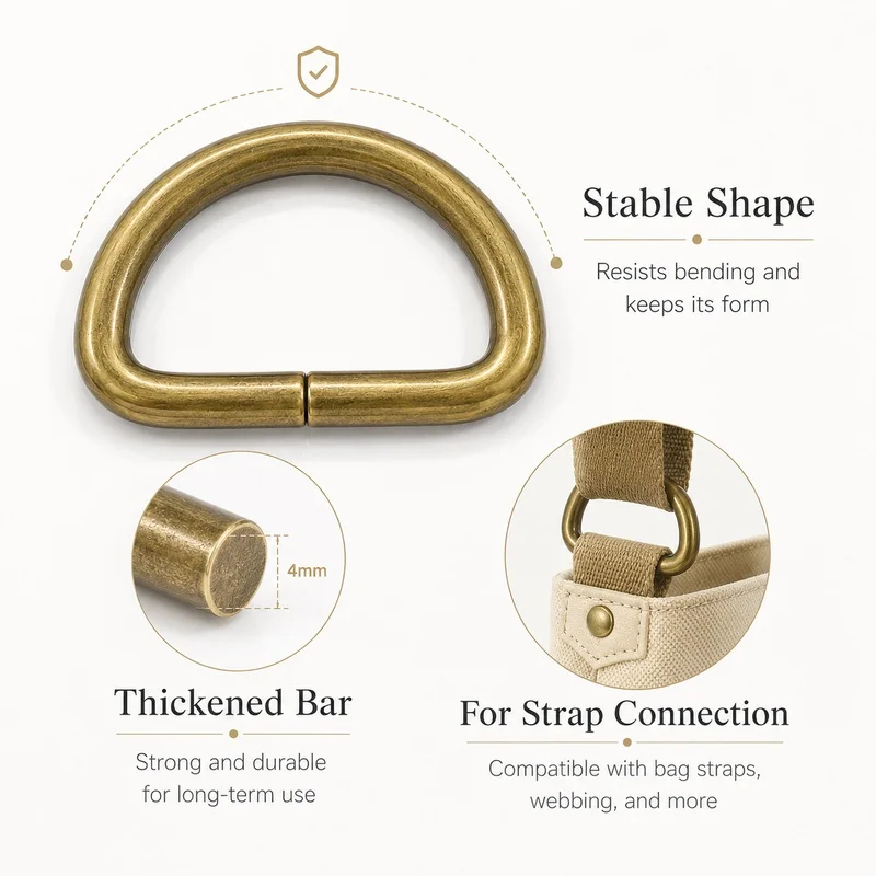 10/20/30Pcs 13-50mm D Ring Metal Buckles Dog Collars Hardware Dee Rings Hook Bag Strap Connection Belt Loop Clip Clasp Accessory