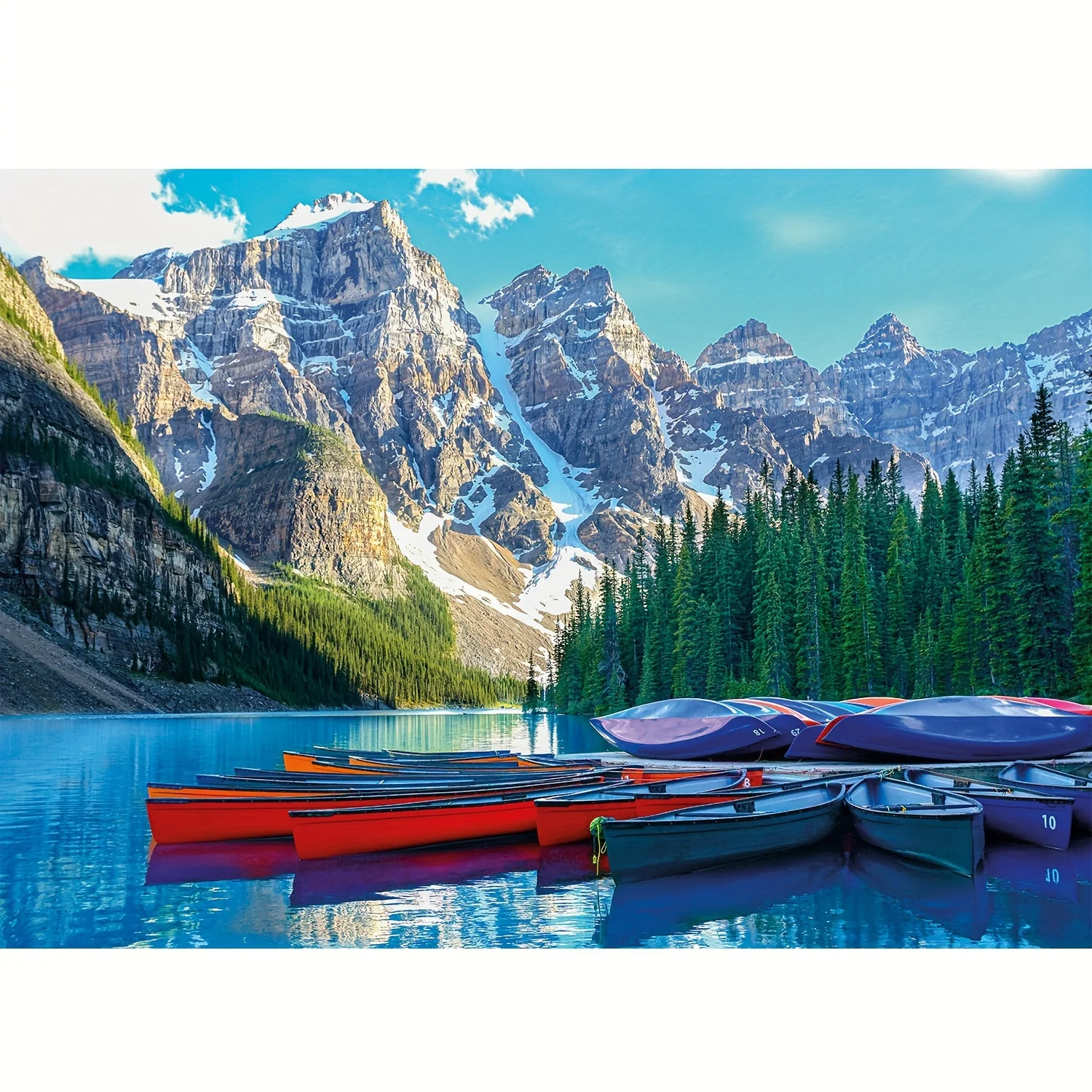 1000 stuks Moraine Lake Canadian Rockies puzzel - uitdaging voor volwassenen en gezinnen, prachtige Glacier Lake Mountain Landscap