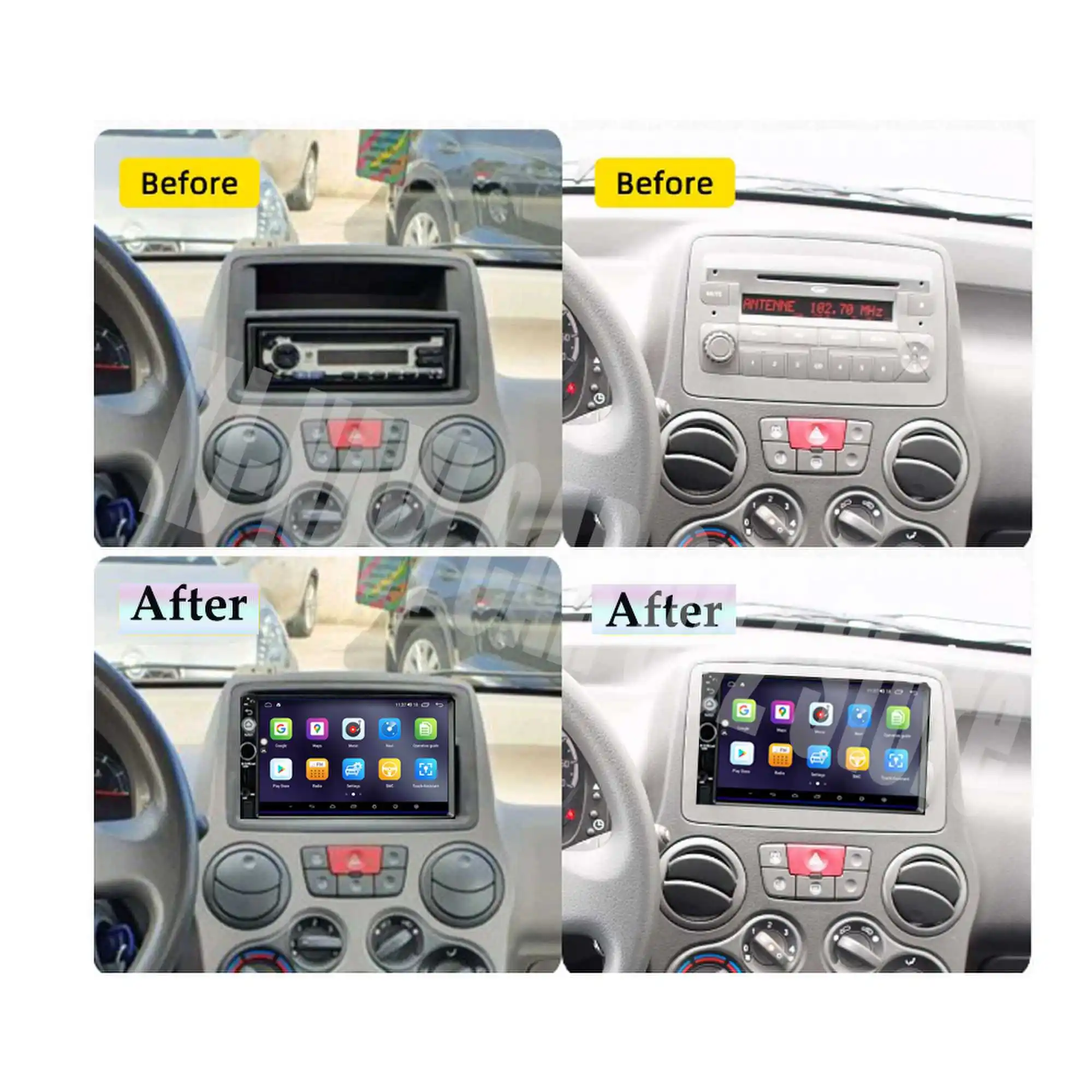 7\'\'Android 14 Camera For FIAT Panda 2003 - 2012 Car Radio Multimedia Player Navigation Stereo Wireless Carplay Radio IPS 4G WIFI