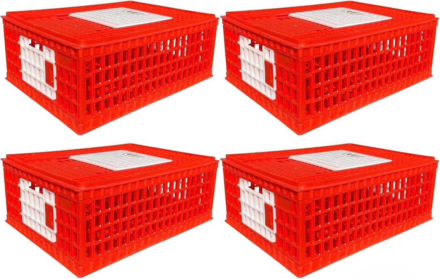 Chicken Crates for Transport, Stackable Poultry Carrier, 4 Pack
