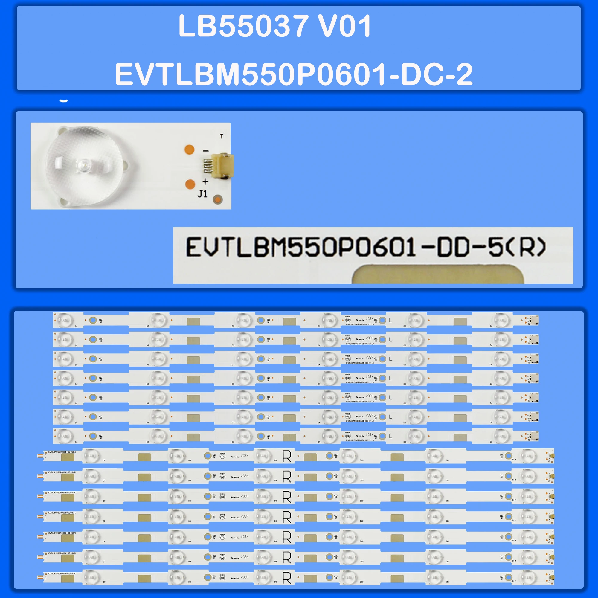 LED Backlight strip for 55PUT6400/12 55PUT4900/12 55HFL5010T/12 55LF5700-UA 55PFG5100/78 NS-55DR420NA16 TH-55LFE8E 555PFH5500/88
