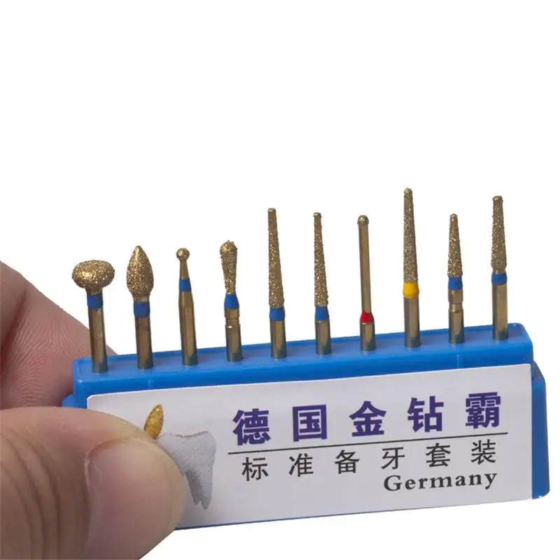 مجموعة إعداد طب الأسنان الألمانية القياسية للأسنان عالية السرعة إعداد الخزف المحمول سيارة إبرة مثقاب الذهب الماس با 10 Pa #2
