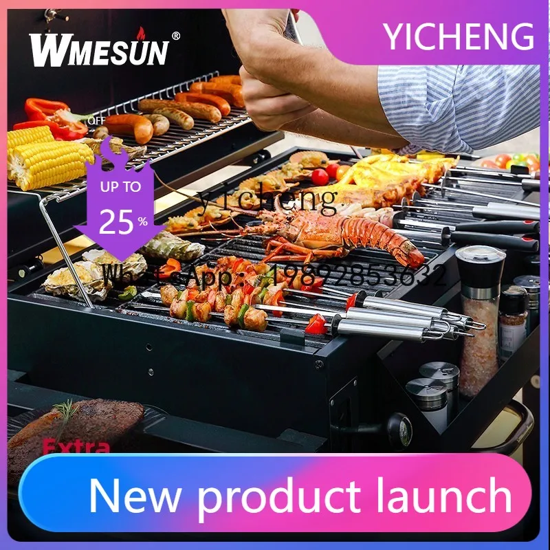 

H1 Household Charcoal Grill Villa Courtyard Grill Mobile Grill Smoked American BBQ