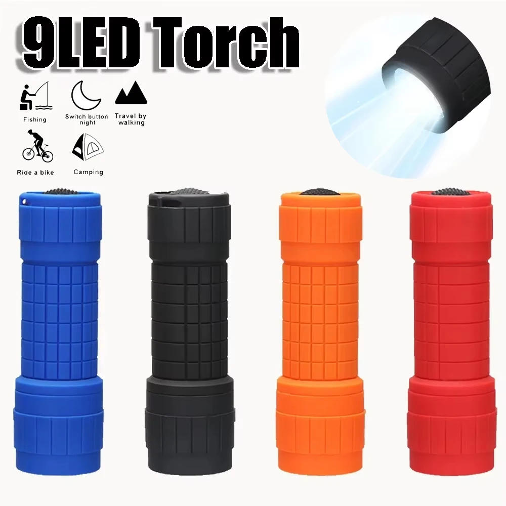 Mini Portable 9 LED Flashlight Outdoor Waterproof Lamp Beads Strong Lighting Using Fixed Focus Pocket Outdoor Emergency Torch