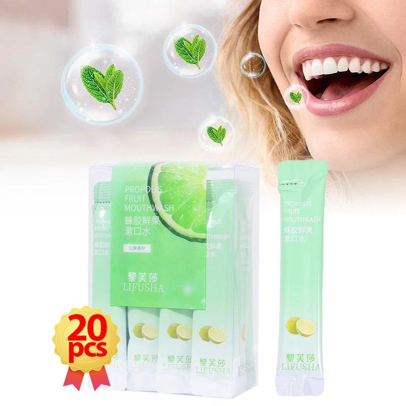 

20Pcs Mouthwash Oral Cleaning Tools Fresh Breath Teeth Stain Bad Breath Removal Peach/Grape/Orange/Lemon Portable Mouth Wash