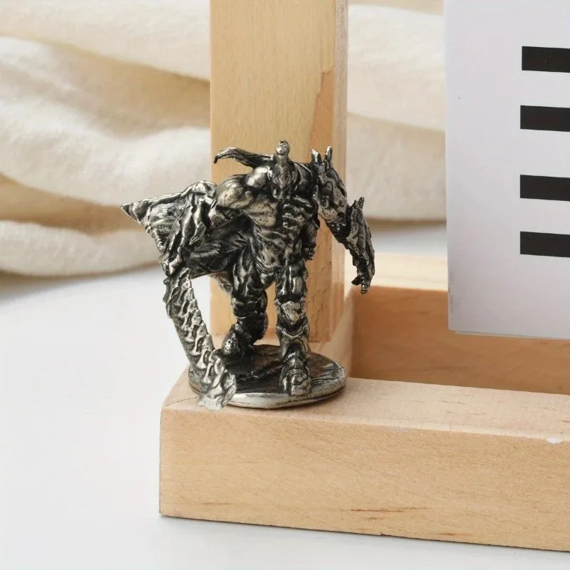 1Pc Vintage White Brass Tyrant Orc Soldiers Models Desktop Ornaments Decorations Game Miniature Figurine Accessories Men Gifts