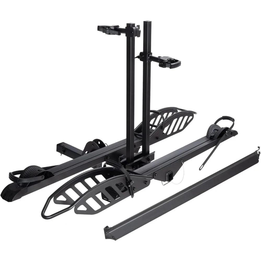 E2 Hitch 2 EBike Rack com rampa, suporte de plataforma dobrável para suporte de bicicleta elétrica com capacidade de 200 lbs