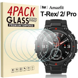 1/4 pçs vidro temperado para amazfit t rex pro t-rex 2 protetor de tela 9h trex t-rex pro película protetora para huami amazfit t rex