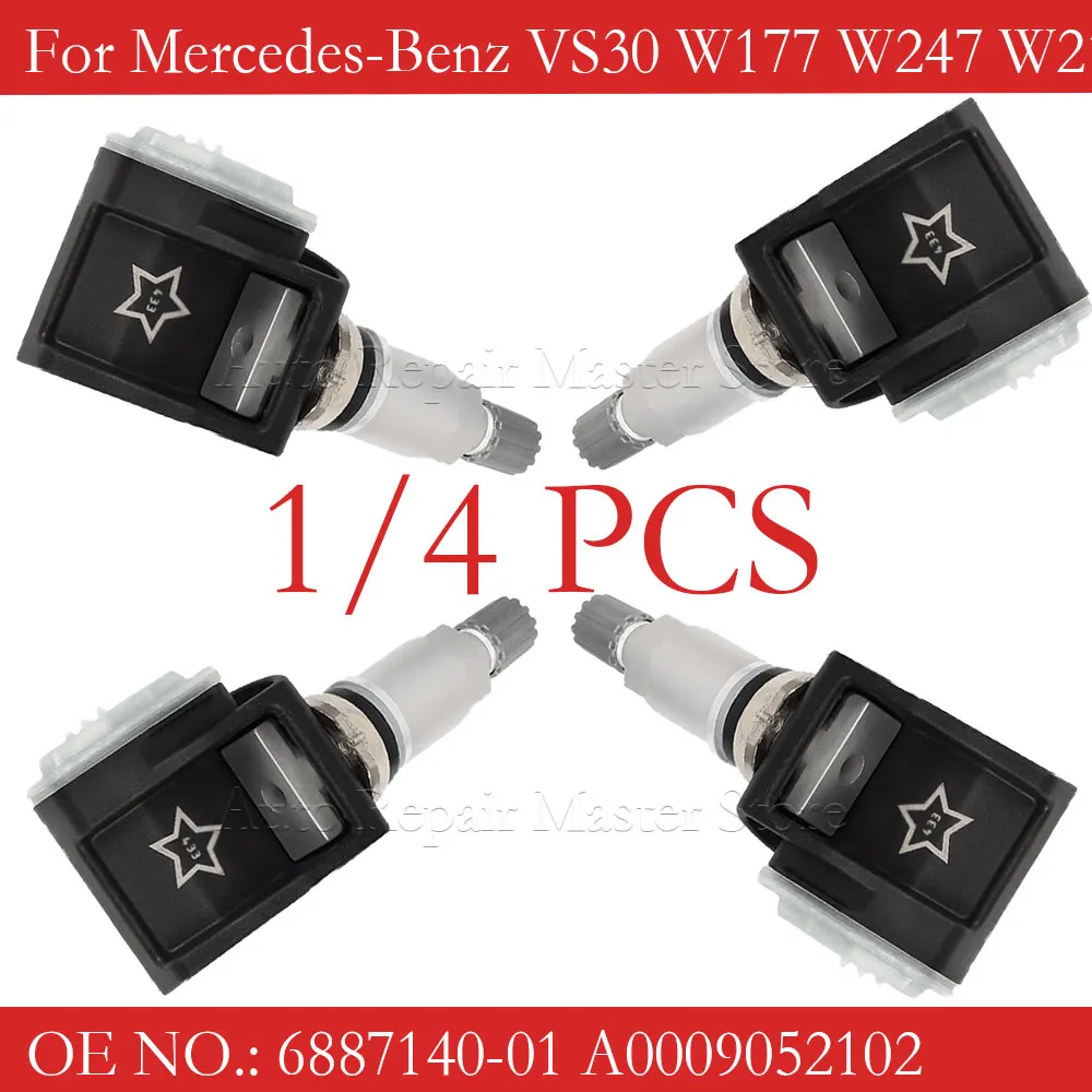 1/4PCS For Mercedes-Benz VS30 W177 W247 W213 BMW G30 G20 TPMS Tire Pressure Sensor433MHz A0009052102 6887140-01 36106887147