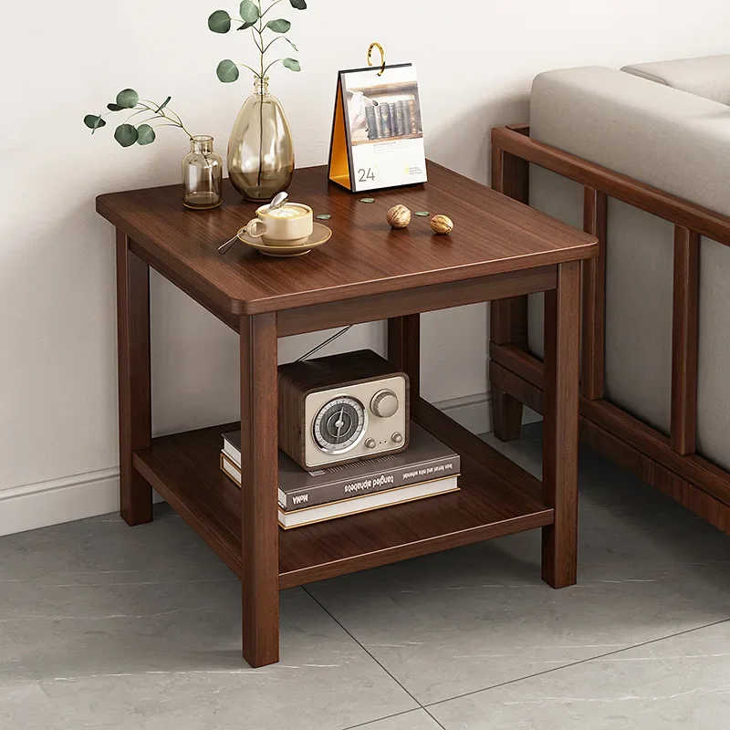 

Chinese-style Sofa Side Table Living Room Balcony Household Mini Bedside Small Coffee Table Modern Simple Square Wooden