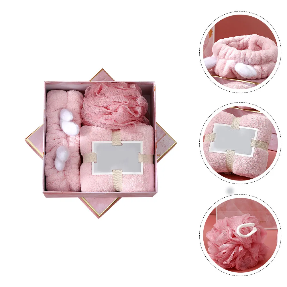 

1Set Face Washing Hairband Bath Scrubber Ball Comfortable Skin-Friendly Towel Set Water Absorbent Personal Care Washing