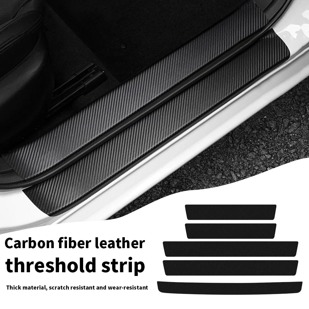 Pure Black Car Door Sill Strip Creative Modification Cute Girl Car Door Foot Pedal Anti-Scratch Protective Strip