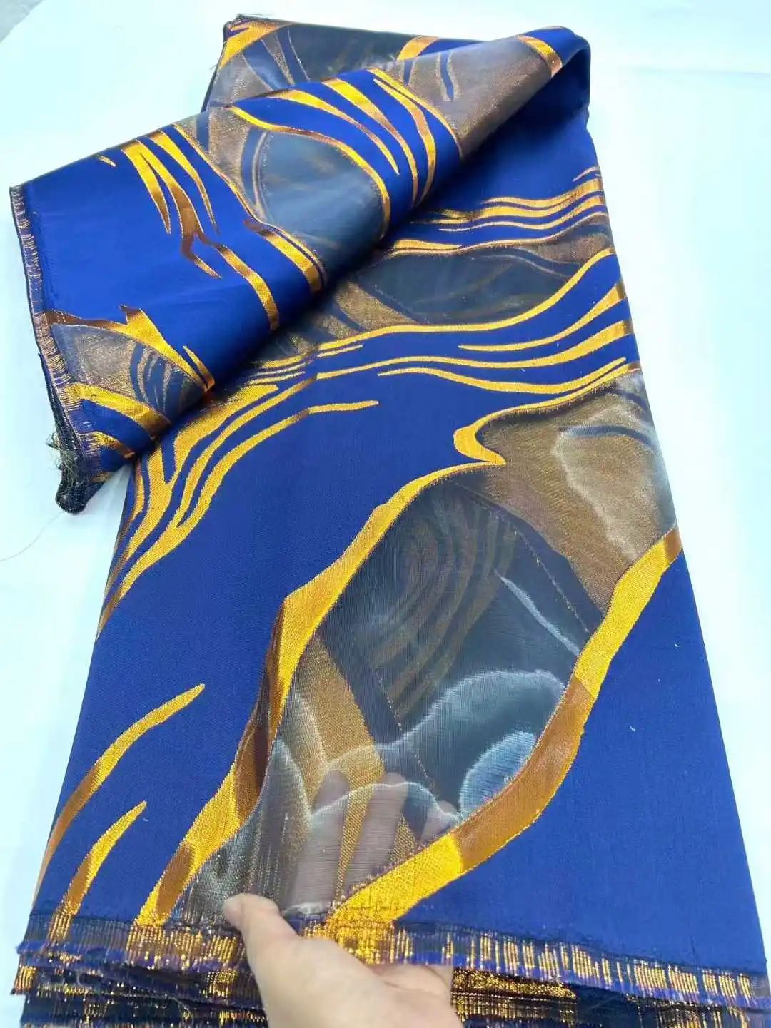 

2025 Luxury High Quality African Organza Brocade Lace Fabric 5 Yards French TulleParty Gown Dress Nigerian Jacquard Lace Sewing