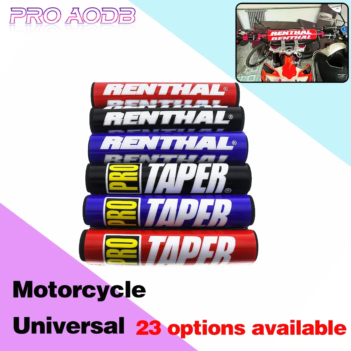 Pit Bike Motorcycle Handlebar Pad Handlebars Moped Crossbar Protection ATV 200mm-250mm 7/8