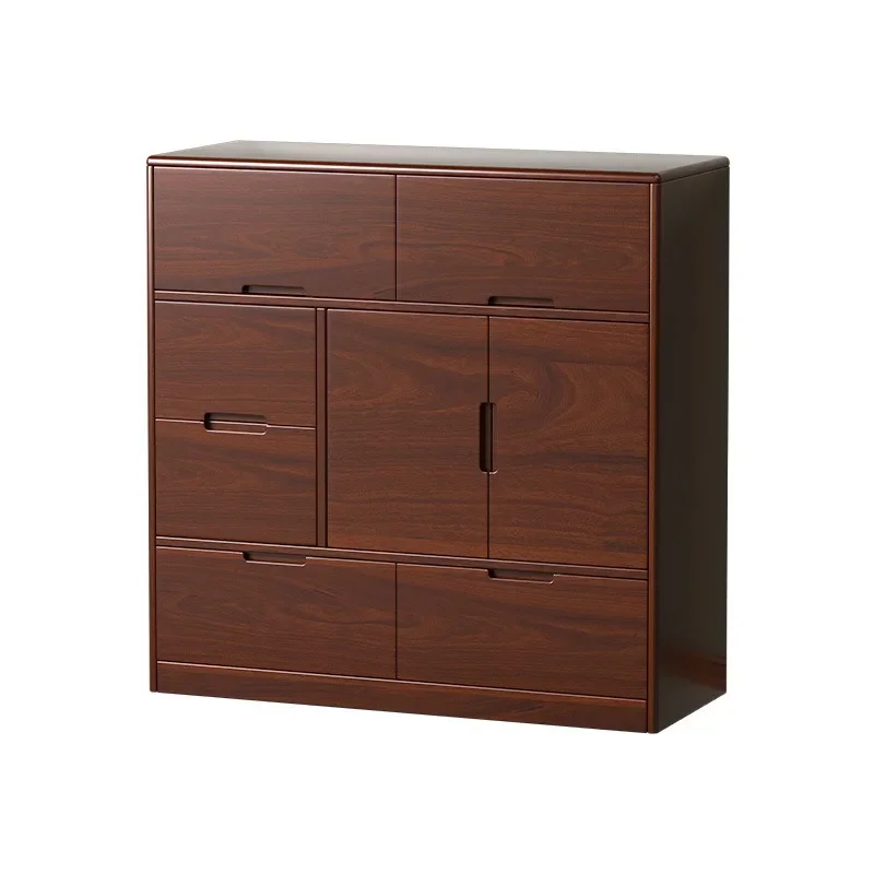 Solid wood hidden compartment storage cabinet, vintage style, multifunctional hidden sideboard, safe, rubberwood new Chinese sty