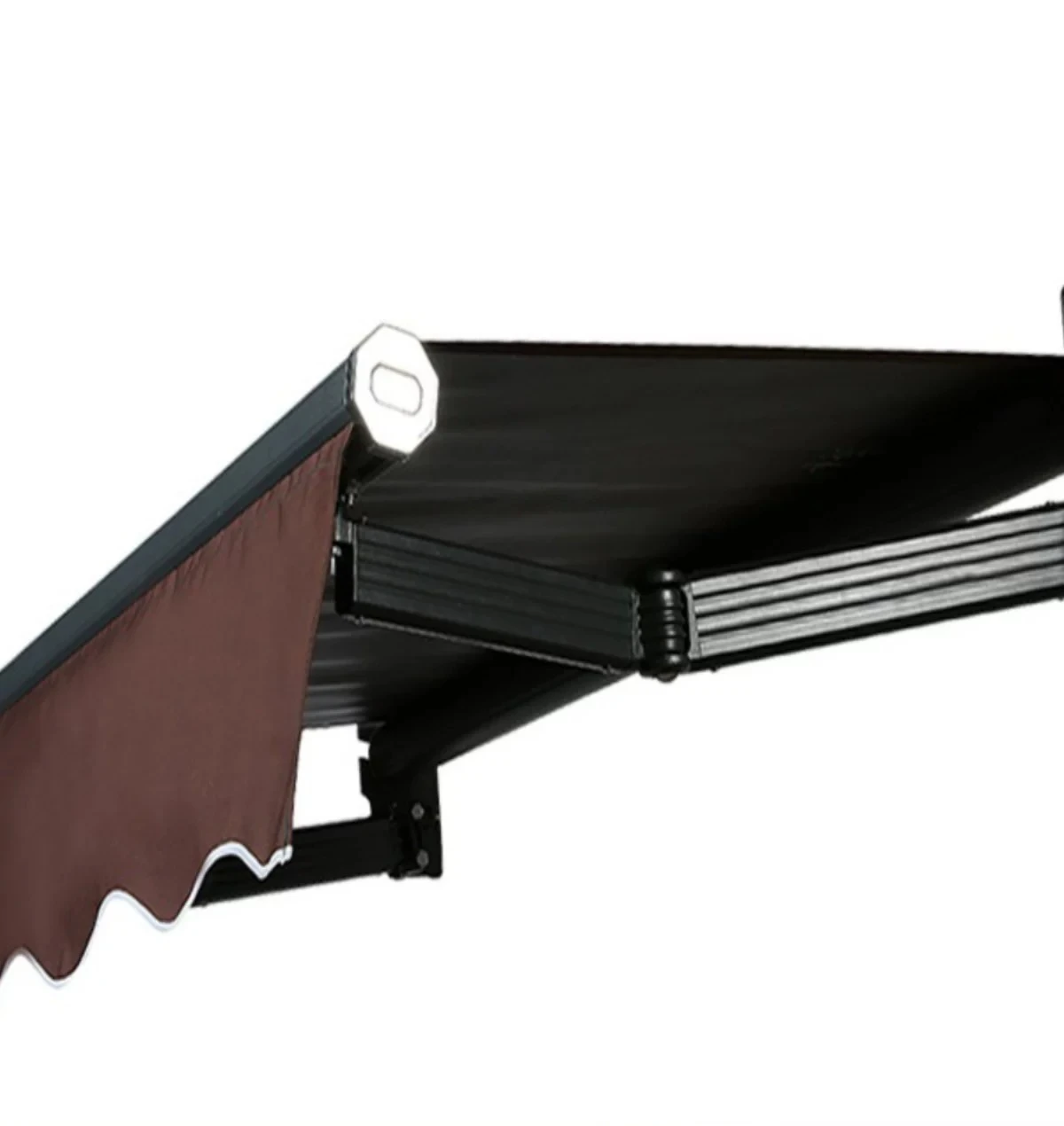 Facade awning Telescopic hand-cranked electric shrinking awning Outdoor folding rainproof awning