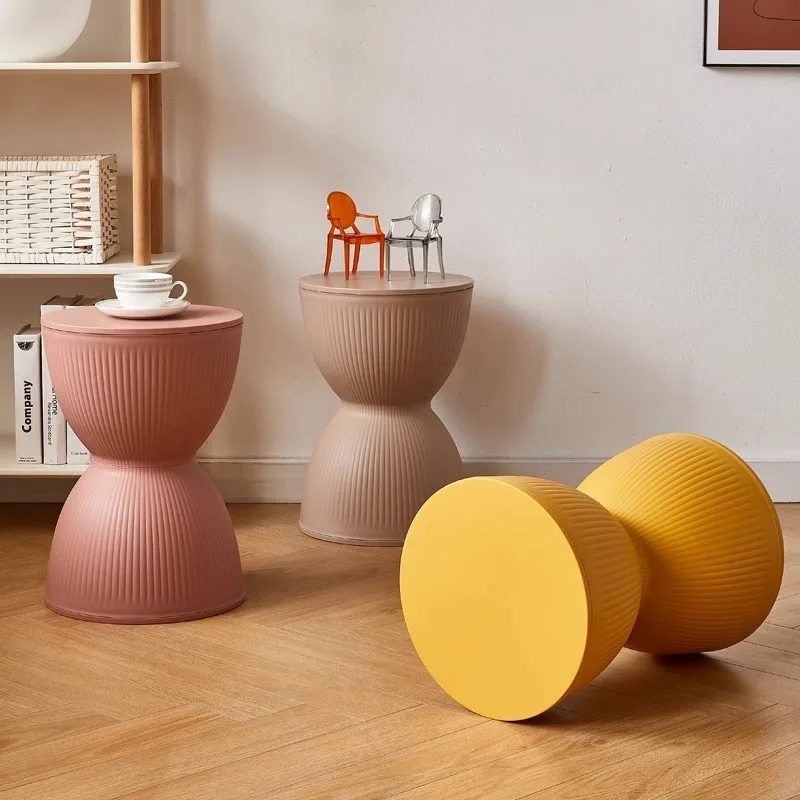 Nordic Stool Household Makeup Round Ottomans Modern Shoe Change Stool for Home Use Entryway Seat Ottoman Living Room Furniture
