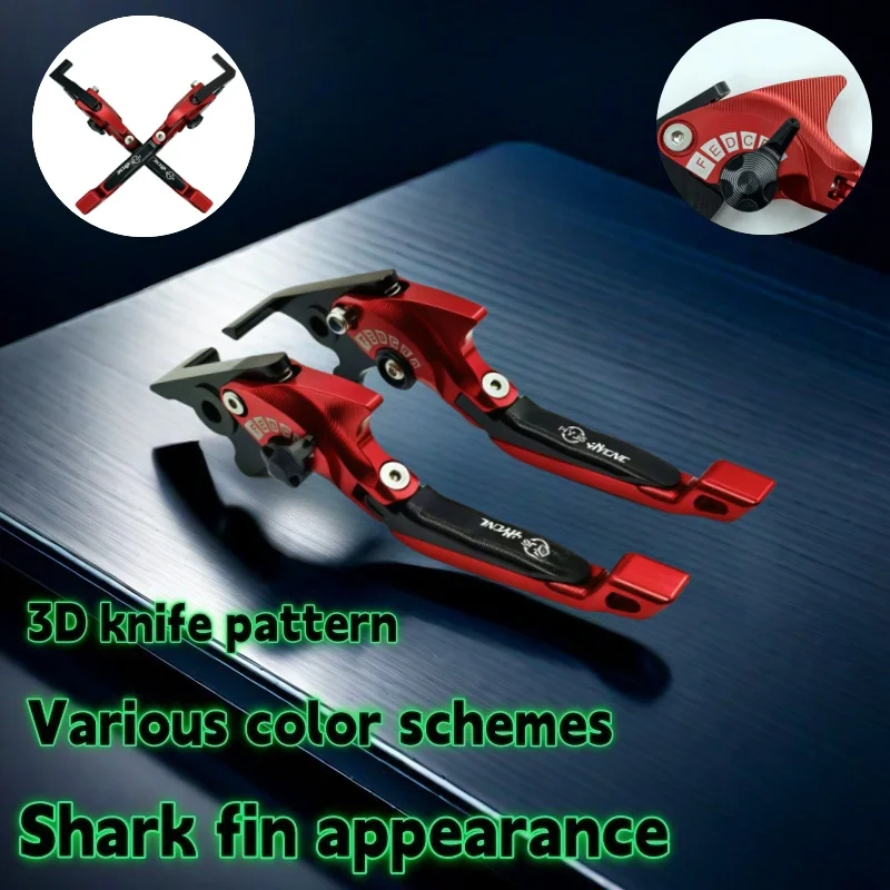 ホンダ-cbr1000rr-ファイアブレード-sp-2008-2026-cbr600rr-2007-2022-オートバイ-5d-シャークヘッドスタイル折りたたみ式調整可能なハンドルレバー