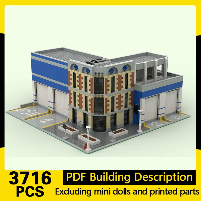 

City Street View Model MOC Building Bricks Large Police Station Modular Technology Gifts Holiday Assemble Children Toys Suit