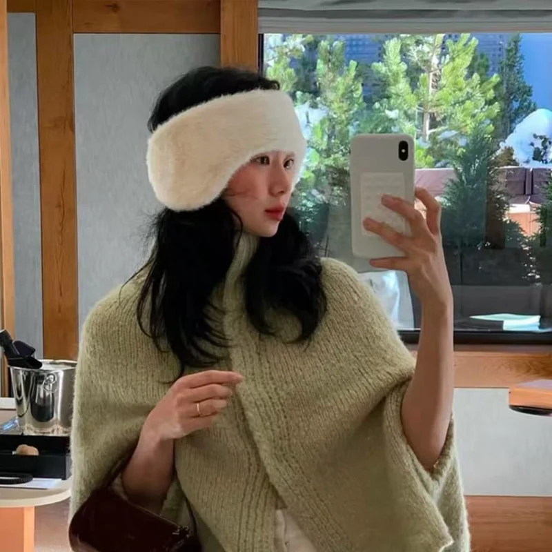 بلون أفخم غطاء للأذنين الكورية الحد الأدنى أفخم الدافئة يغطي الأذن تنوعا لخريف وشتاء وشتاء اكسسوارات غطاء للأذنين #3