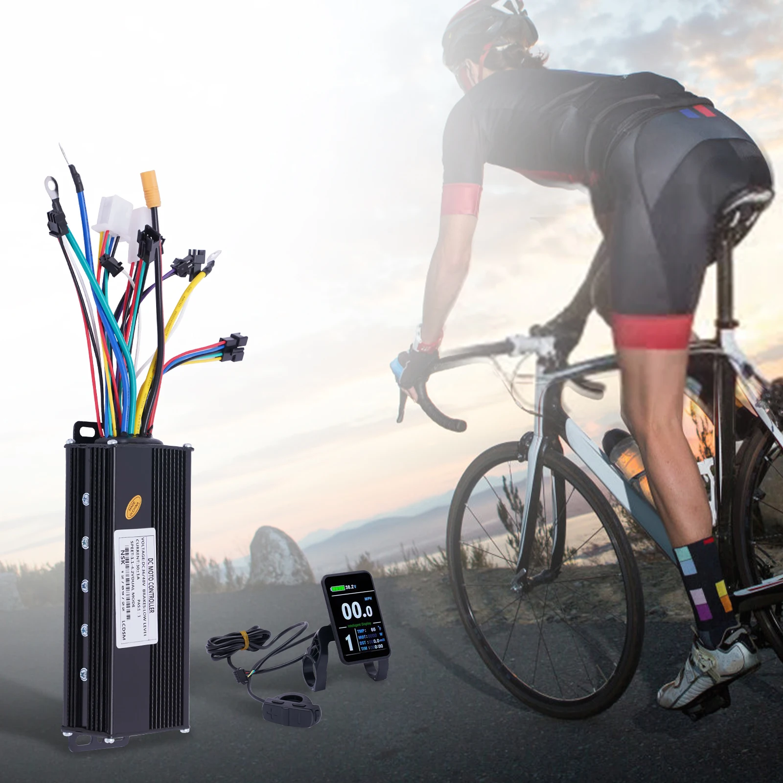 36V/48V 1200W Electric Bicycle Brushless Controller Kit E-Bicycle Brushless Controller with LCD Display Color Screen