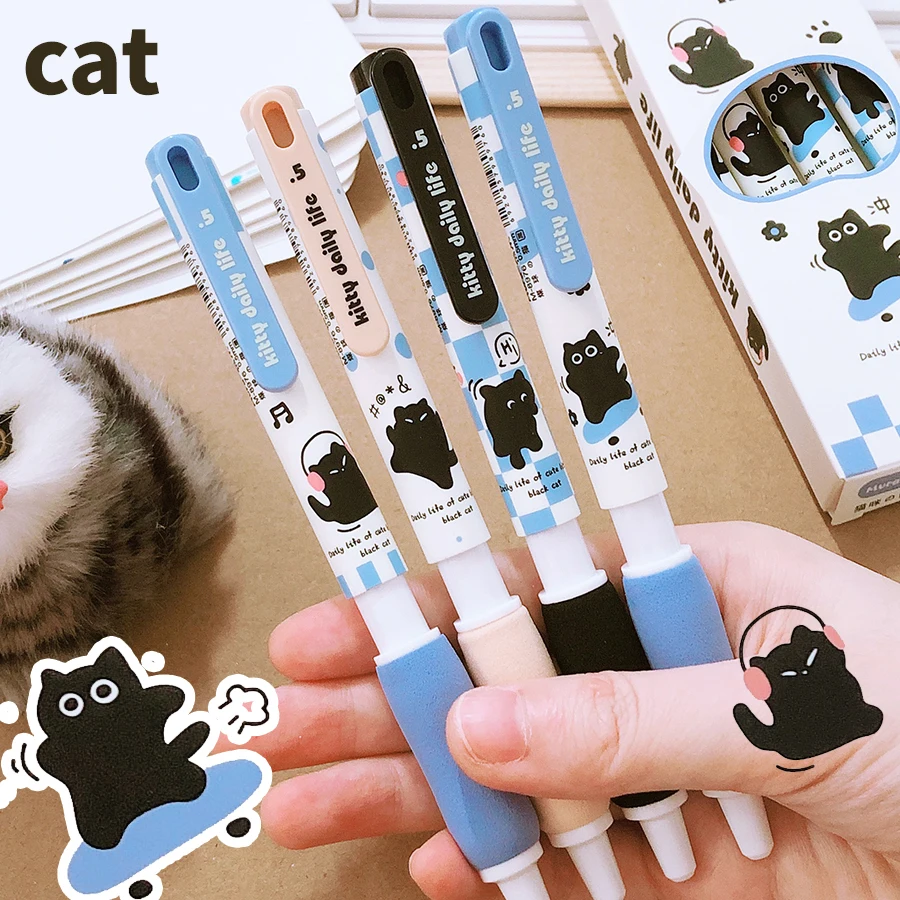 Aesthetic stationery items back to school cute cat Ballpoint pen gel pens Elegant pens Kawaii Stationery supplies cute pens