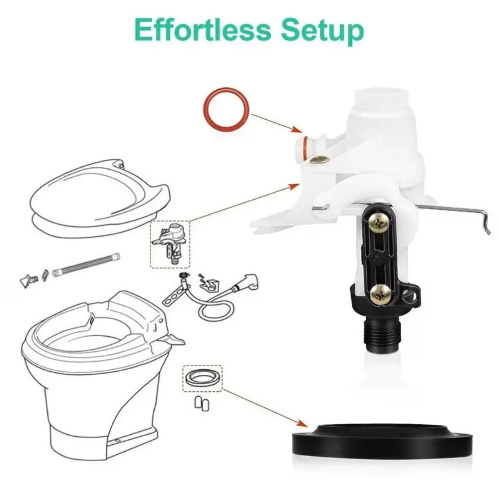Replace Flushing Repair Valves Anti Leak Water Valve Water Valve Replacement Kit Rust Resistant Sturdy RV Toilet Parts Trailer