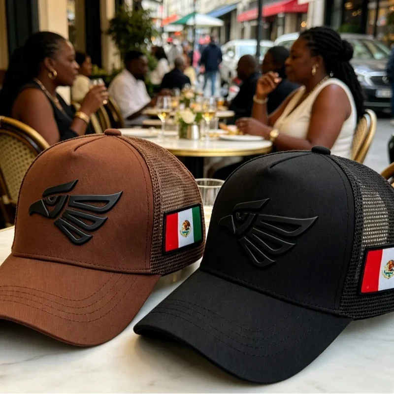 Unisex Mexican Eagle Label Baseball Net Caps Adjustable Casual Hats Spring and Summer Outdoor Sunscreen Hat