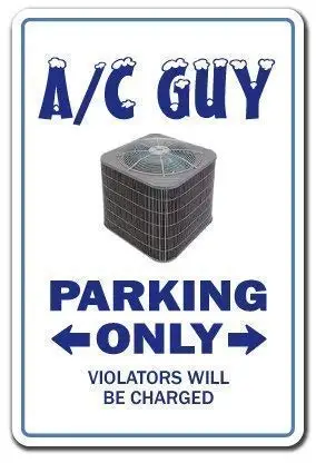 Guadalupe Ross Metal Tin Sign A/C Guy air Conditioning Parking ac HVAC Wall Decor Sign 12x8 Inches