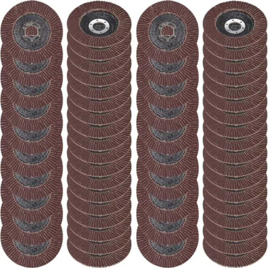 

80 Pcs Flap Disc 4 1/2 Inch for Angle Grinder Sanding Disc 40 60 80 120 Grit Flap Discs Alumina Grinding Wheel for Stainless St