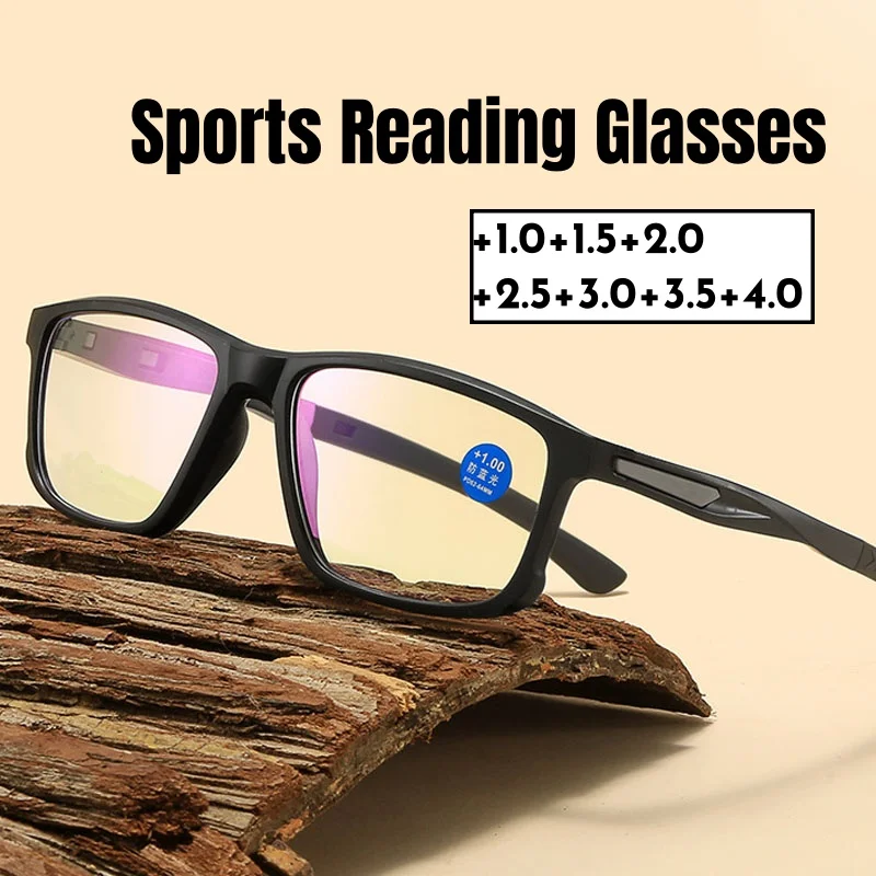 

Men's Trendy Sports Reading Glasses Women Unisex HD Far Sight Eyeglasses Trendy Fashionable Presbyopia Plus Diopters +1.0+4.0