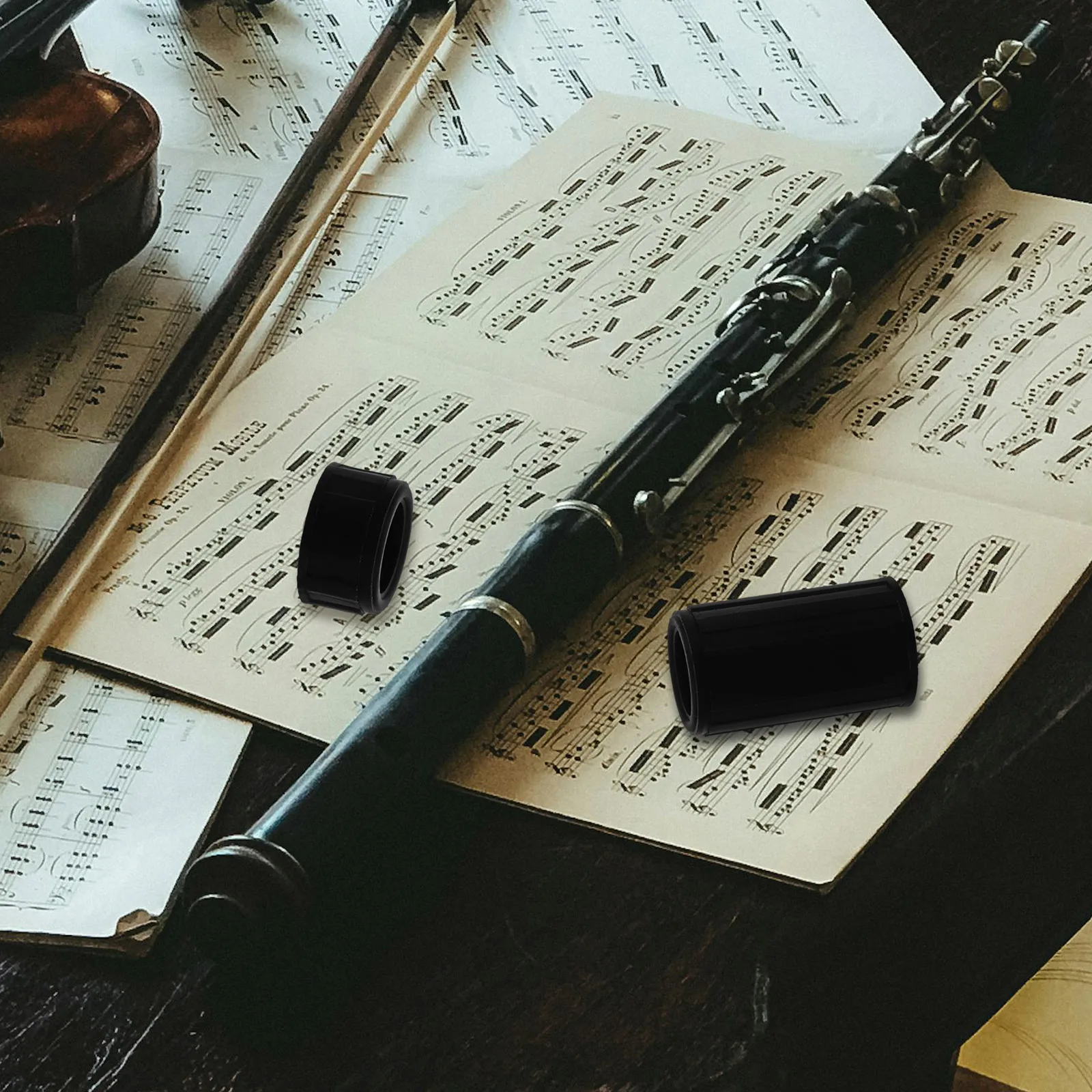 

3 set Flute Protective Cover Black Plastic Interface Sleeve Lightweight Durable Universal Fit Musical Instruments Accessories