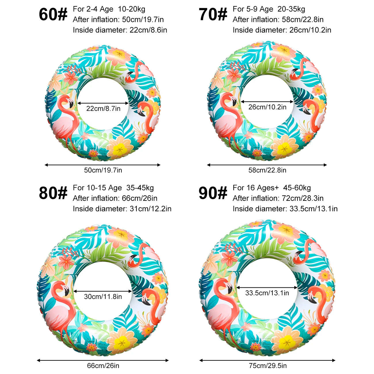 1PC Tropical Leaf Swim Ring - Reinforced PVC, Adult Underarm Float for Beach, Pool, Lake Summer