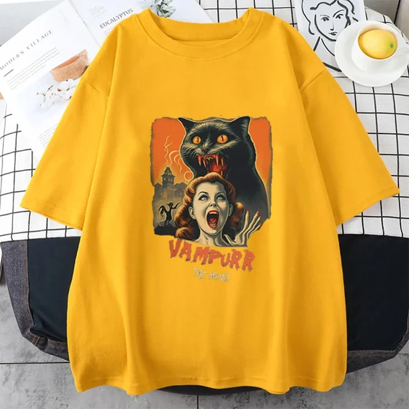 Vampurr The Movie Hip Hop Women Men Y2k TShirt Cat The Return Of Vampurr Leisure O-neck TShirt Newest Stuff For Adult Streetwear