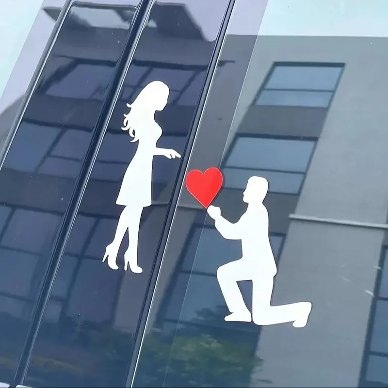Car Sticker Love Couple Propose Romantic Proposal Sticker Creative Body Door Auto Side Glass Waterproof Motorcycle Decal Refit