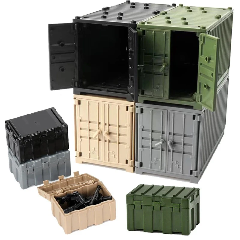 Decool – boîte de rangement d'armes en conteneur, scène militaire, blocs de construction, figurines de soldats de l'armée, briques MOC WW2, jouets pour enfants, cadeau pour garçons