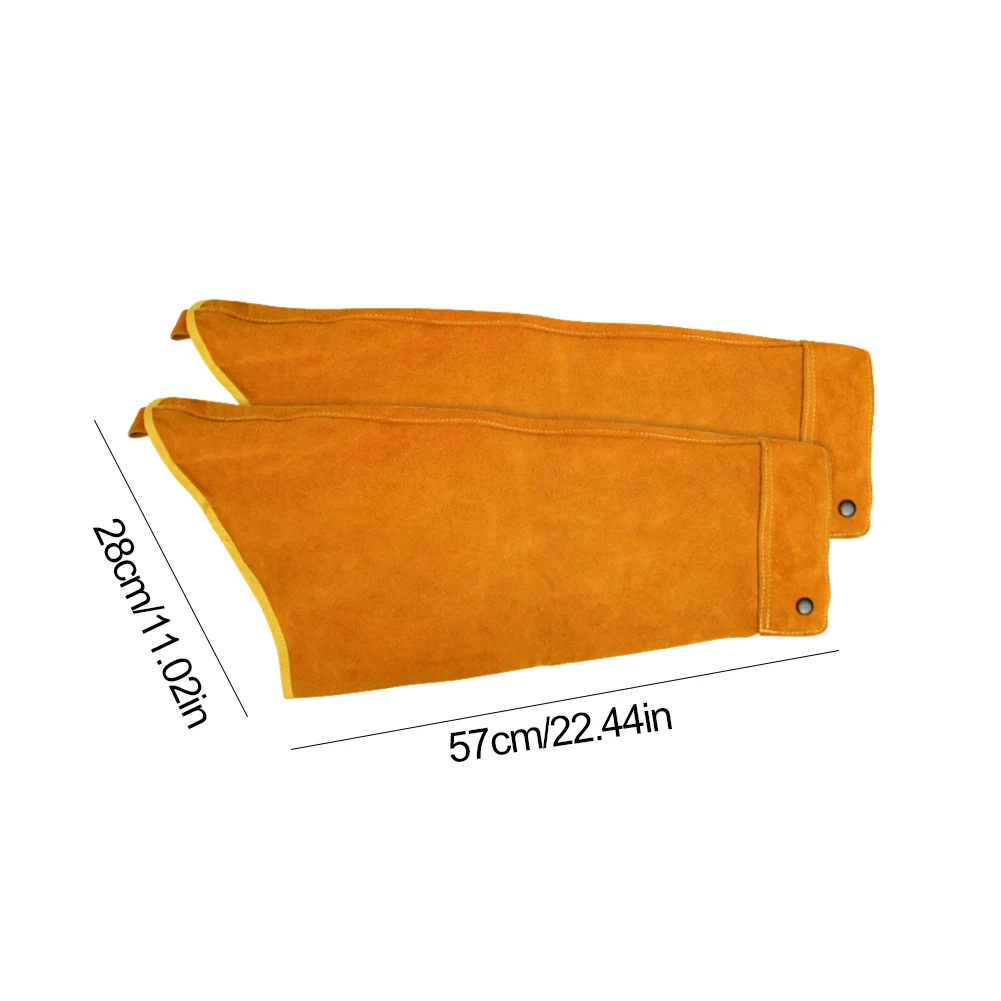 Leather Arm Protection Cover Sleeves Heat & Flame Resistant Cowhide Welding Arm Protector Welding Arm Protection for Men Women