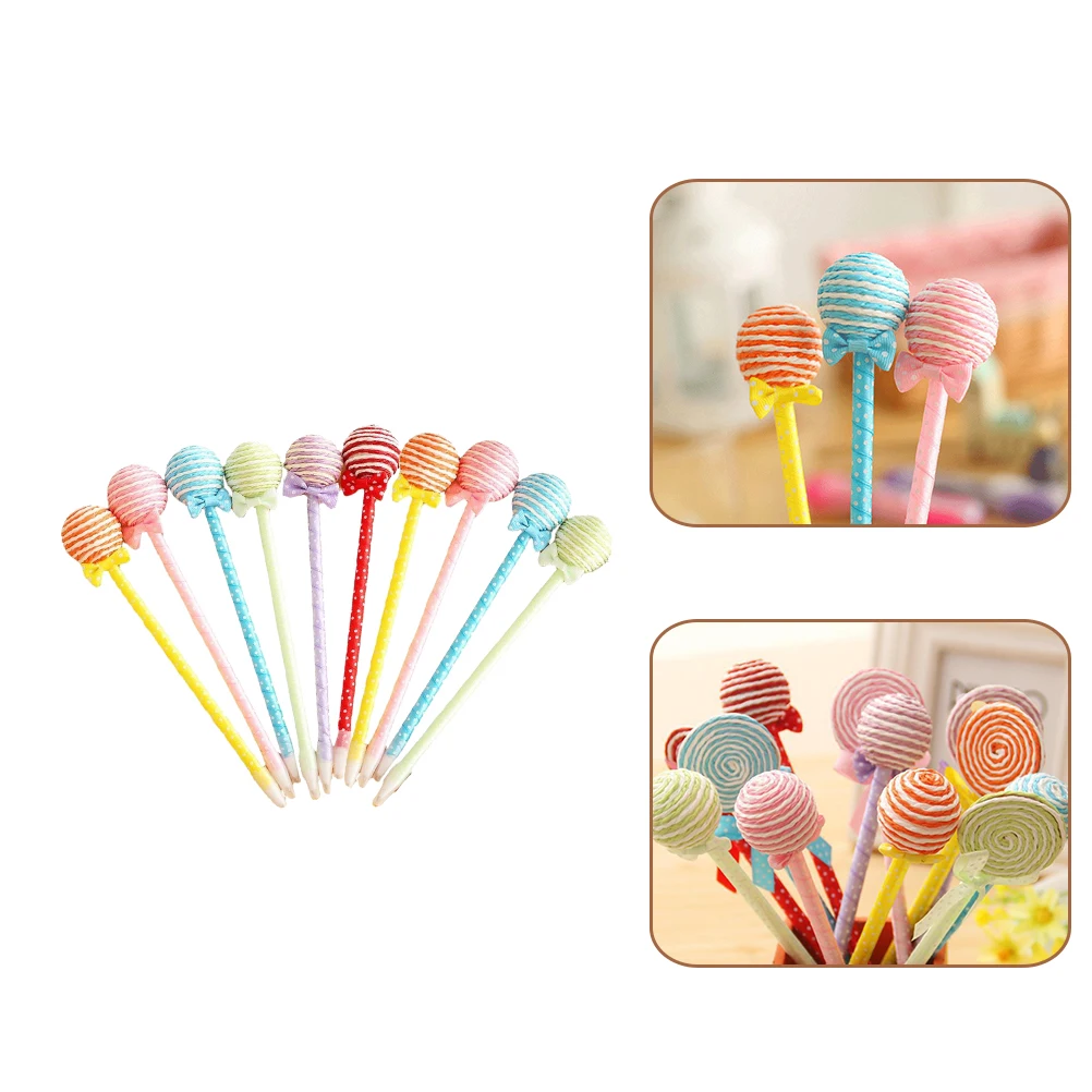 

10 Pcs Bow Ballpoint Pen Office Stationery Portable Writing Candy Signature Colored Cloth for Student Child