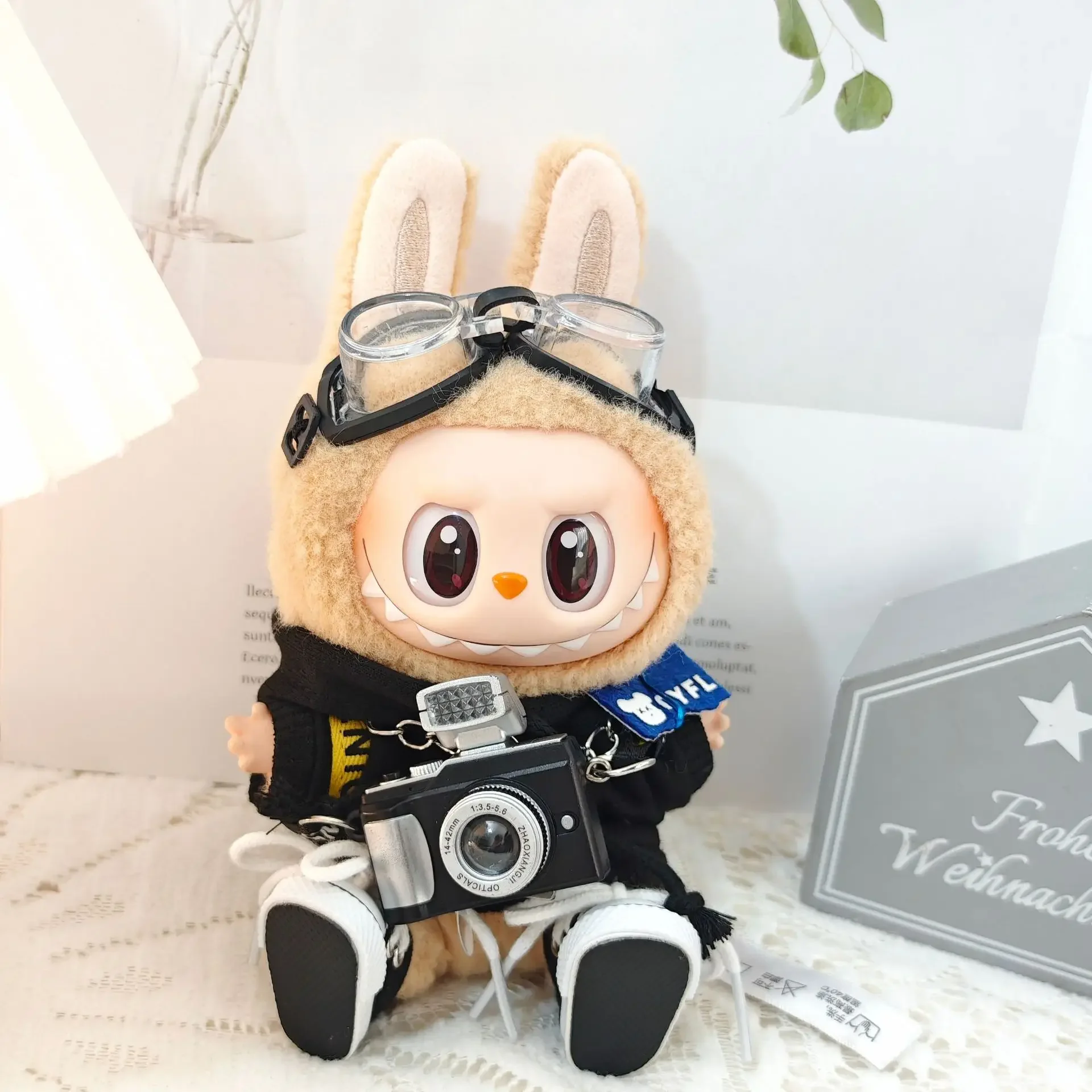 Mini Plush Doll'S Clothes Outfit Accessories For Korea Kpop Exo 15-17cm Labubu Idol V1 V2 Pilot jacket suit Clothing Gift