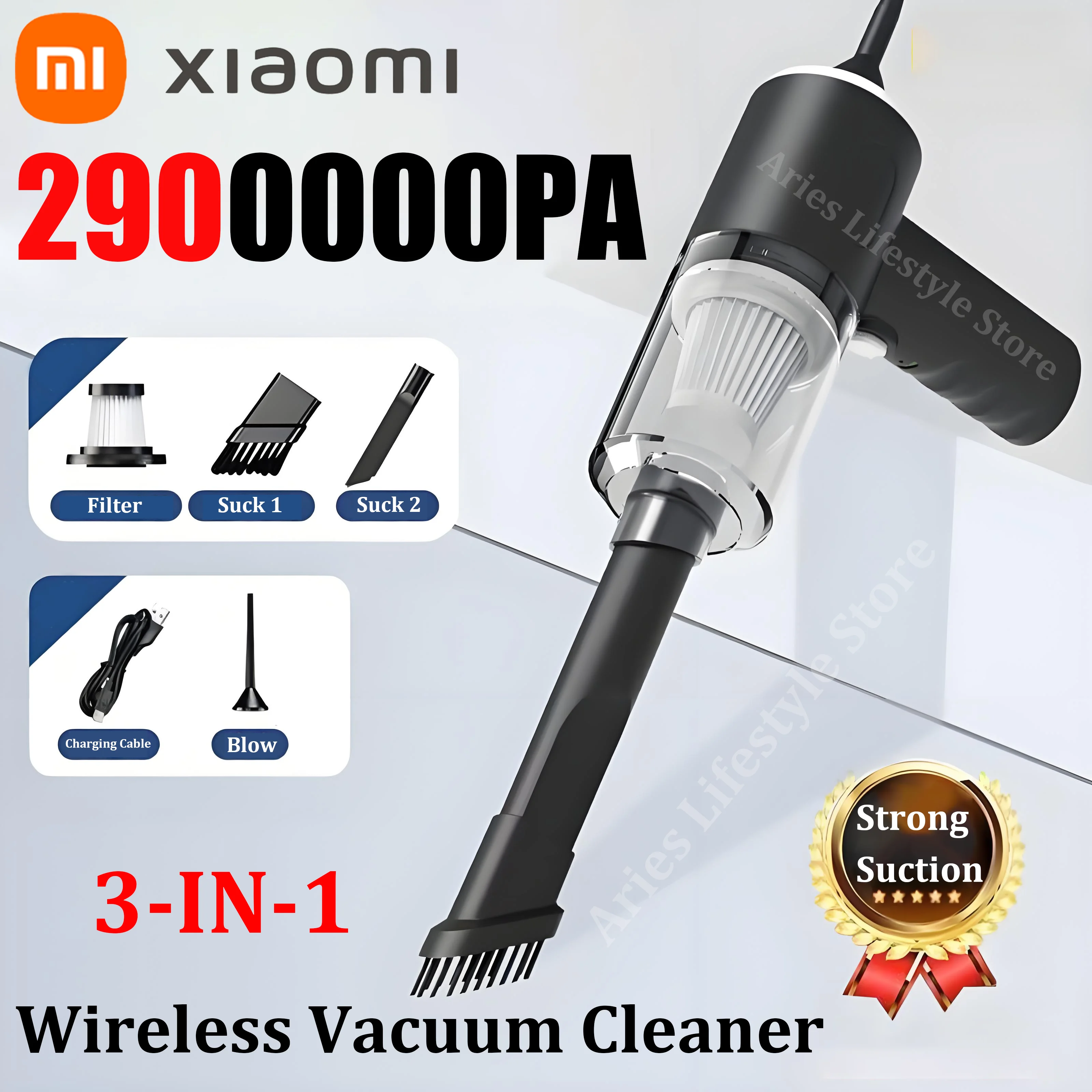 Xiaomi 2900000PA Автомобильный пылесос Многоцелевой автомобильный пылесос Маленький бытовой насос Ручной автомобильный пылесос 2025