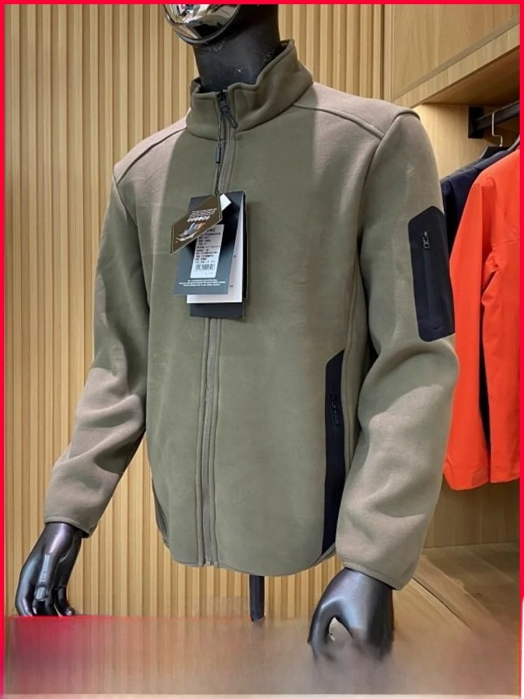 

Мужская повседневная куртка для осени и зимы из полиэстера с воротником-стойкой, теплая, с длинными рукавами, на молнии