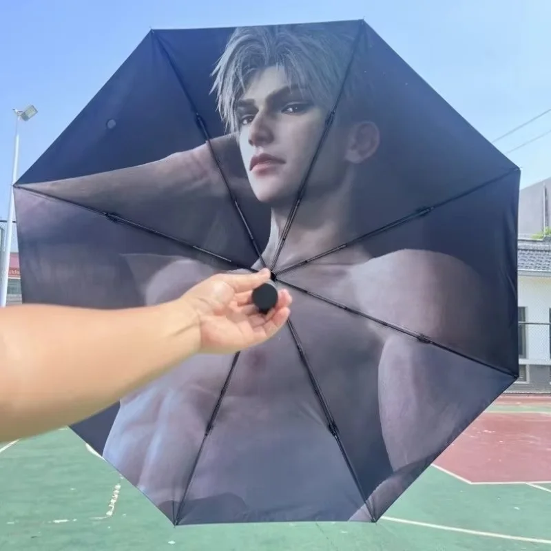 Hot Game Love And Deepspace Sylus Cosplay Vinyl Umbrella Collapsible Rainshade Outdoor Sun Parasol Sunny Rain Dual-Use Xmas Gift