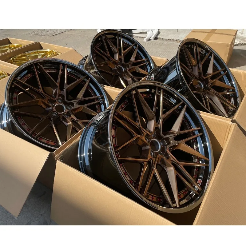 

【2025】New Style Chrome Duo Color Black Racing Wheels 18 19 20 21 22 23 24 26 Inch Mesh Design 5*139.7mm Alloy Wheel Hub