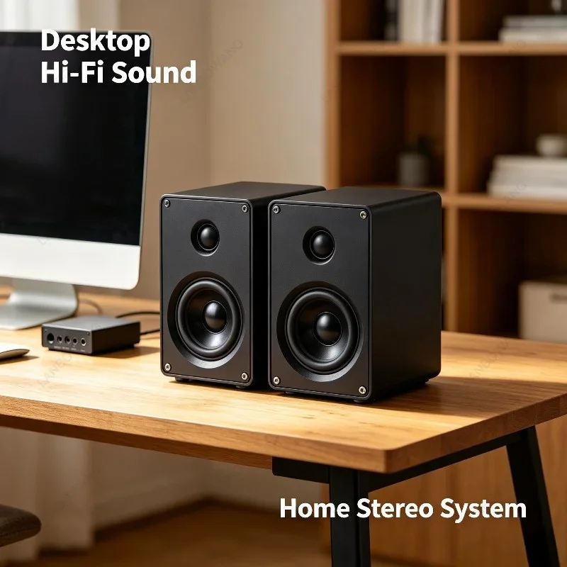 3 Inch Aluminum Alloy Passive Speaker, 2.0 Channel 2-Way Stereo Desktop Satellite Surround Speaker for Computer Audio System