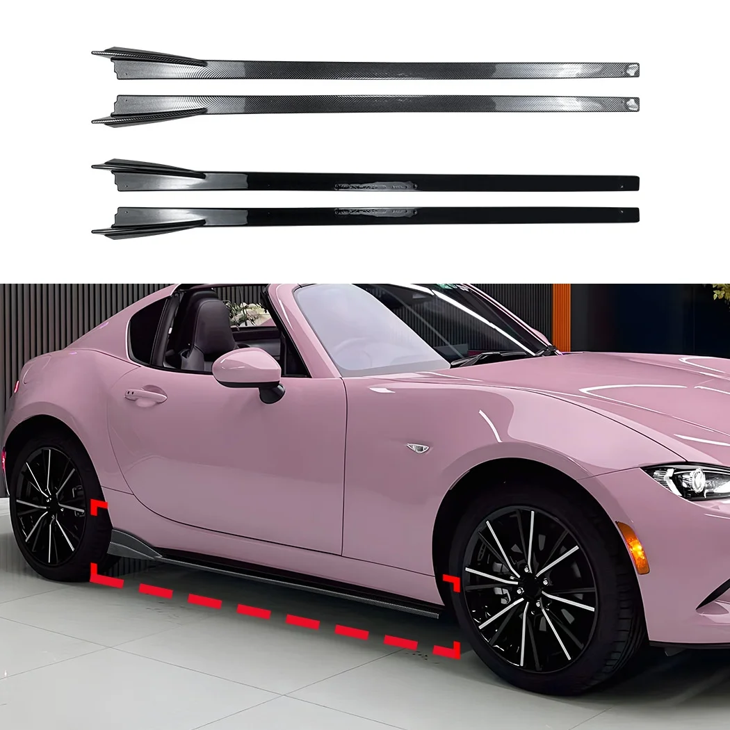 Extensión de faldones laterales de coche para Mazda MX-5 Miata ND 2016 + kit de carrocería de labio de parachoques lateral divisor de falda lateral de coche