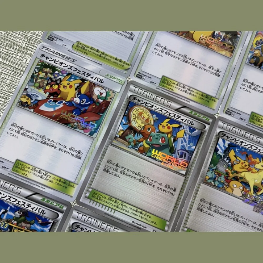 DIY Self Made Pokemons Pikachu PTCG Competition Flash Card Anime Color Flash Peripheral Game Collection Card Holiday Gift